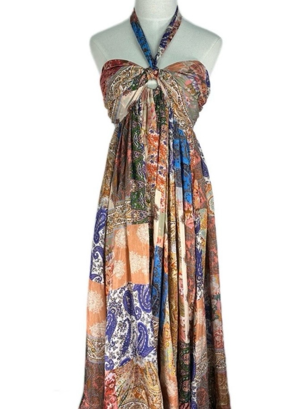 Zimmermann Multicolor Paisley Halter Maxi Dress